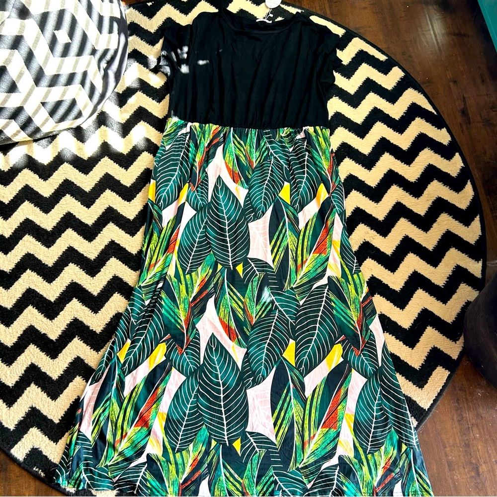Green Leaf Maxi Dress